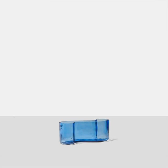 Description Sigmoid Shaped Glass Vessel by Monica Bratt Denmark, c1960s An sigmoid shaped bowl of sapphire blue glass, by...