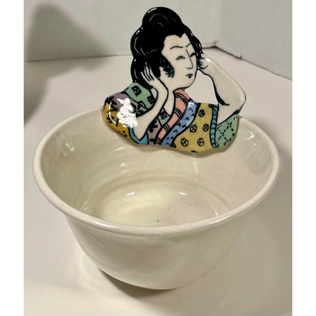 Set of 3 Vintage 1979-80 Flyn Studio Art Pottery Japan Inspired Plates, Signed For Sale In Los Angeles - Image 6 of 18