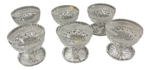 Mid-Century Bohemian Crystal Glasses, 1930s, Set of 6