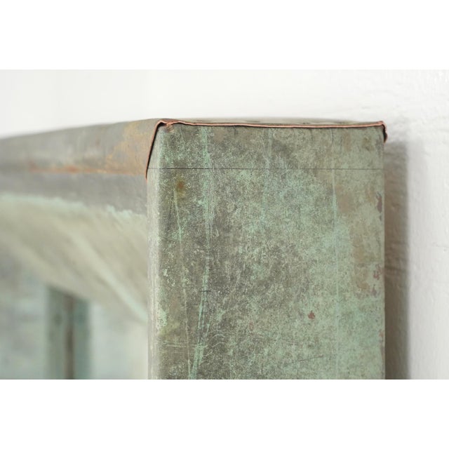 Verdigris Handcrafted Verdigris Copper Gutter Wall Mirror 29 X 71 In. For Sale - Image 8 of 11