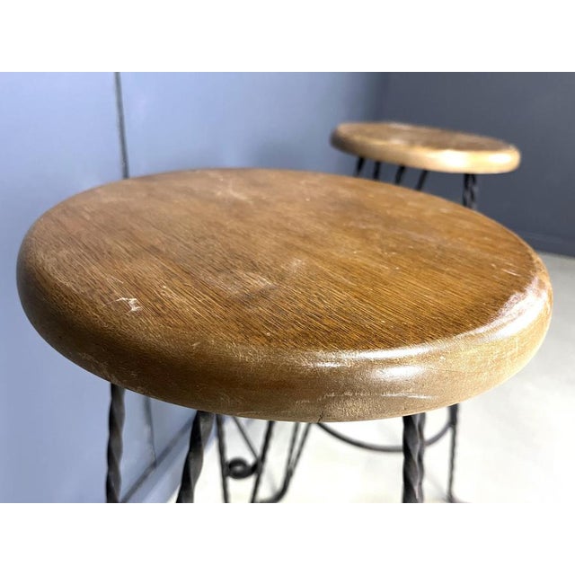 Vintage French Wrought Iron Bar Stools, 1960s, Set of 4 For Sale - Image 10 of 11