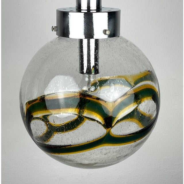 Large Vintage Swirled Murano Glass Pendant Lamp, 1970s For Sale - Image 16 of 18