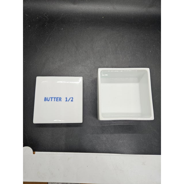 Japanese porcelain butter dish. Holds a half a stick.