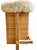 Architectural slatted white oak base with foot rest and a New Zealand sheepskin covered seat. Designed and built by Bertu.