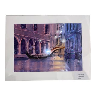 Dora Tessari "Magica Sera" Venice at Night (2026) Watercolor on Paper For Sale