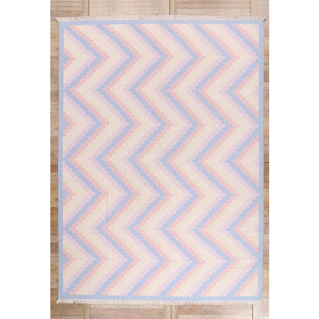 Vintage Indian Dhurrie Rug, 10'03 X 14'00 For Sale - Image 10 of 10