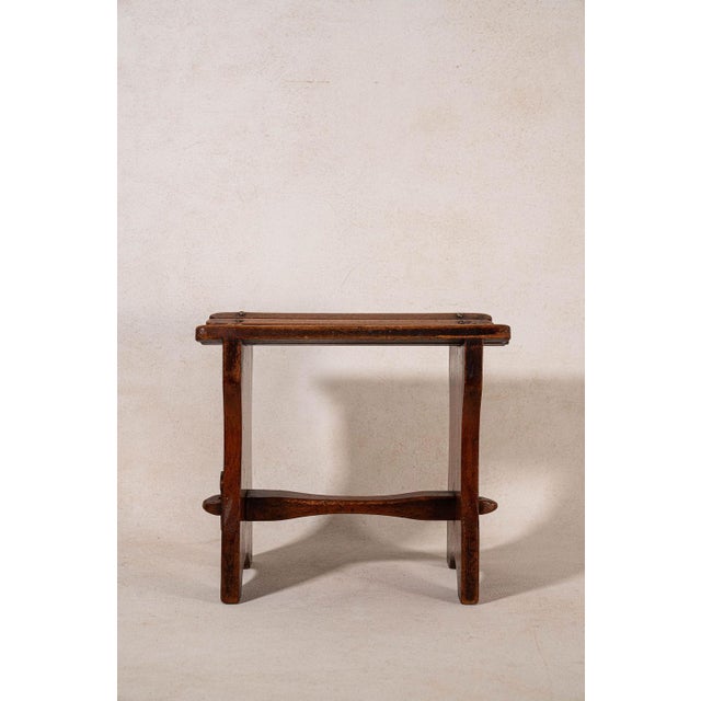 1940s 1940s English Oak Slatted Stool For Sale - Image 5 of 6