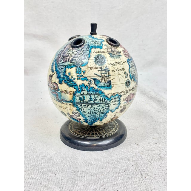 Vintage Old World Globe Pen and Pencil Holder For Sale - Image 4 of 11
