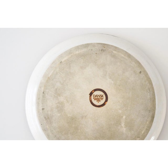 1960s 1960s Mid-Century Decorative Dansk Brown & Blue Striped Ceramic Plate For Sale - Image 5 of 6