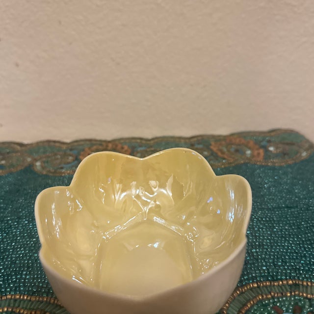 Mid-Century Irish Parian China "New Shell" Yellow Lustre Bon Bon Dish For Sale - Image 10 of 11