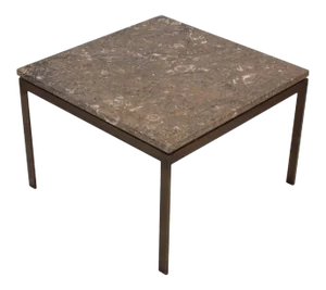 1960's Mid-Century Modern Bronze and Rosa Tica Marble Custom Made Coffee Table
