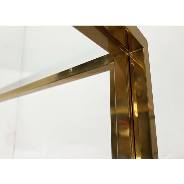 Hollywood Regency French Brass and Glass Cube Side Tables from Maison Charles, 1970s, Set of 2 For Sale - Image 17 of 18