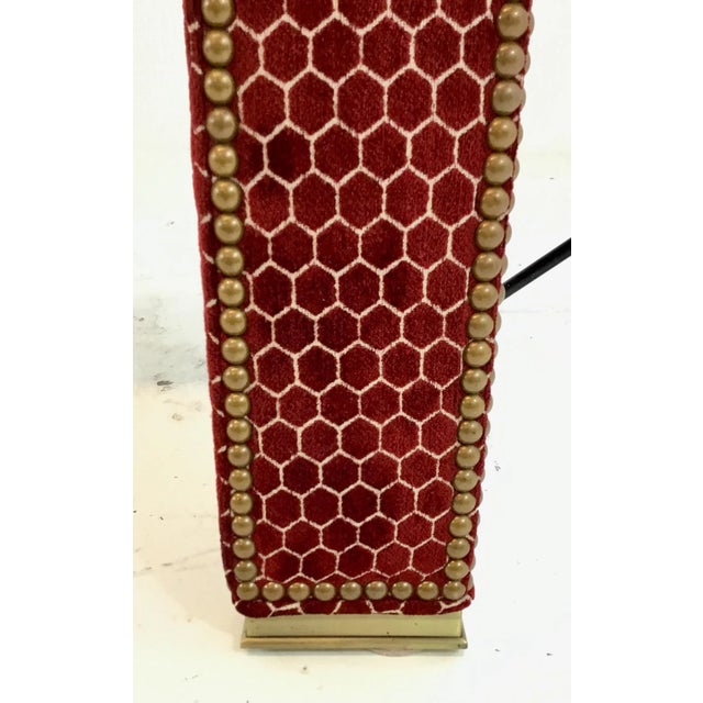 Wood Pearson Modern Red Upholstered Console Table For Sale - Image 7 of 8