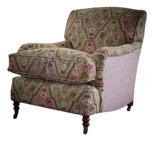 Armchair in Kilim and Jacquard Olive from George Smith, 2010s