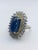 Art Deco Bochic "Orient" Natural Diamond & Tanzanite Cocktail Ring Set 18K Gold & Silver For Sale - Image 3 of 12