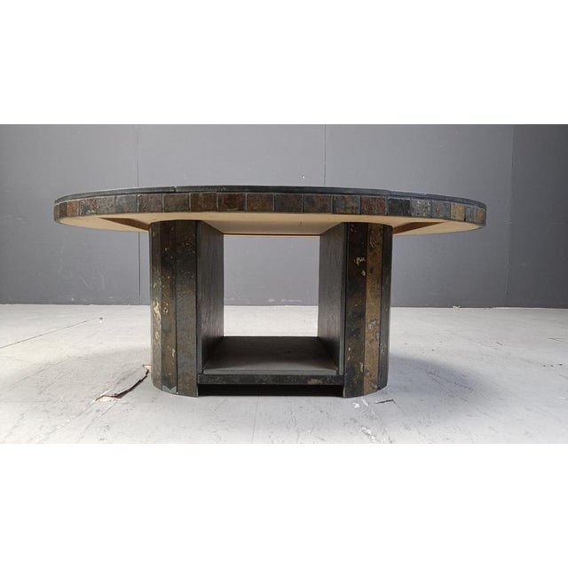 Vintage Brutalist Oval Coffee Table, 1970s For Sale - Image 6 of 11