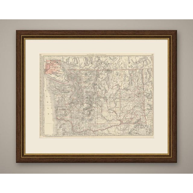 This antique map of Washington State is Rand McNally's 1899 plate from the firm's indexed atlas, printed in Chicago across...