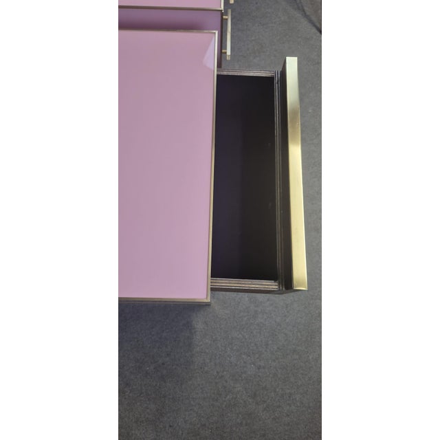 Pink Murano Glass and Brass Bedside Tables from Justfurnituress SRL, Set of 2 For Sale - Image 17 of 18