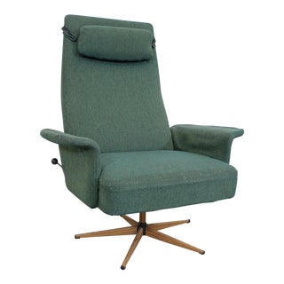 Mid-Century Danish Modern High Back Swivel Rocker Lounge Chair For Sale