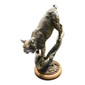 1990s Sam Terakedis Bronze Sculpture "Cat N Mouse Games" Hand Signed