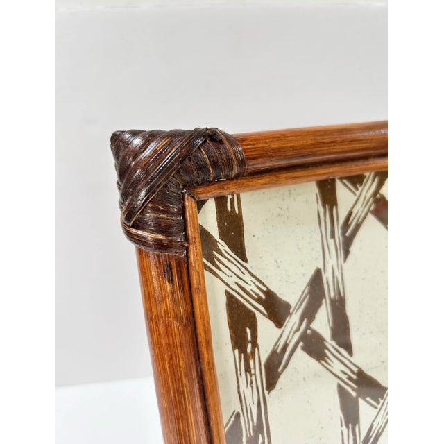 Vintage Boho Rattan & Bamboo Picture Frame For Sale In Louisville - Image 6 of 8