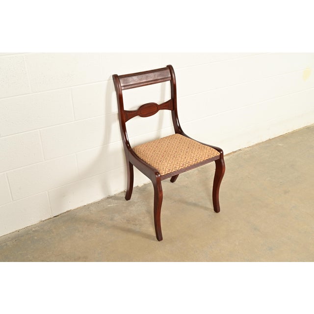 Kindel Furniture Kindel Furniture Style Regency Carved Mahogany Side Chair or Dining Chair, Circa 1940s For Sale - Image 4 of 12