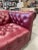 Burgundy Pair of Custom Burgundy Leather Tufted Chesterfield Club Chairs For Sale - Image 8 of 12