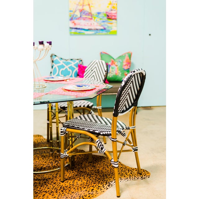 Black & White Indoor/Outdoor Bistro Chairs Set of 6 Chairish