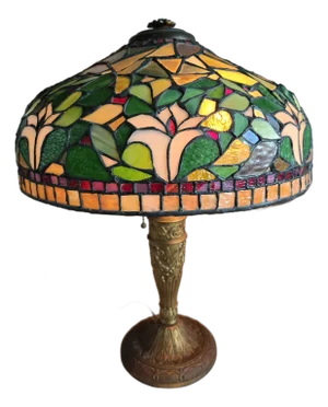 1910s Salem Brothers Leaded Glass Tiffany Style Lamp