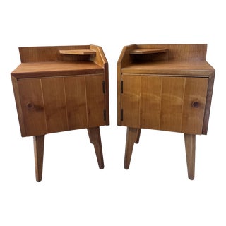 Mid-Century Bedside Cabinets in Maple & Heywood, 1960, Set of 2 For Sale