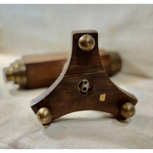 Mid Century Italian Wood and Brass Parlor Kaleidoscope For Sale - Image 9 of 9