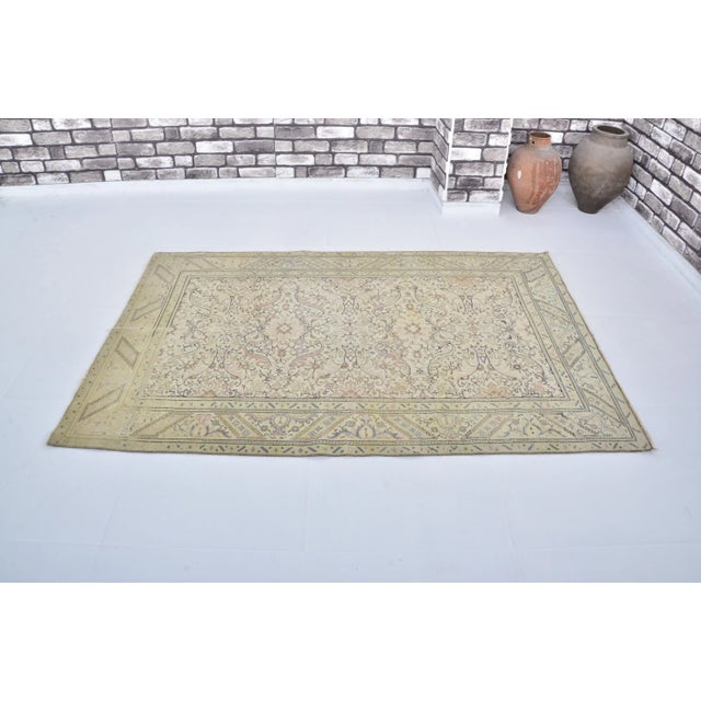 Textile 1960s Oushak Vintage Anatolian Wool Rug For Sale - Image 7 of 11