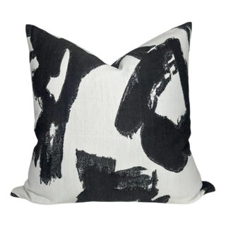 Brushstrokes Pillow Cover in Charcoal, 20x20 Pillow For Sale
