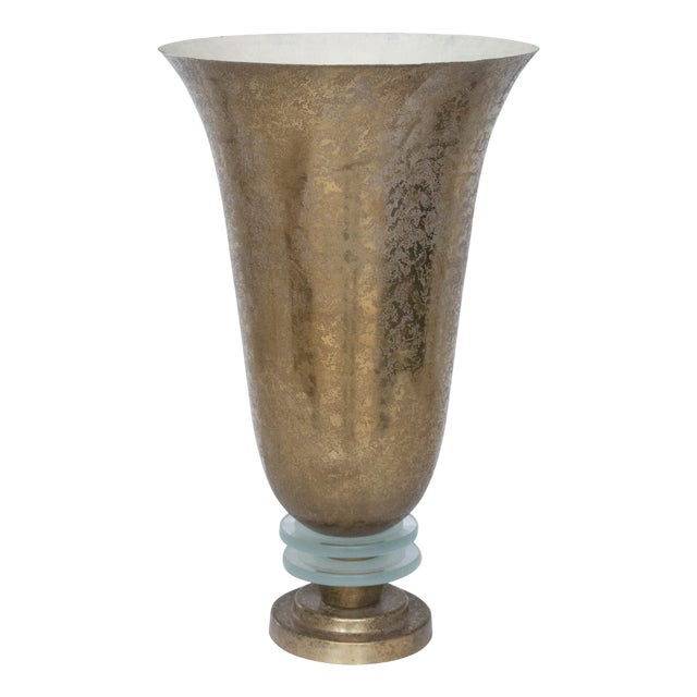 Art Deco Gilt Bronze Table Uplighter Lamp by Genet et Michon, 1930s For Sale