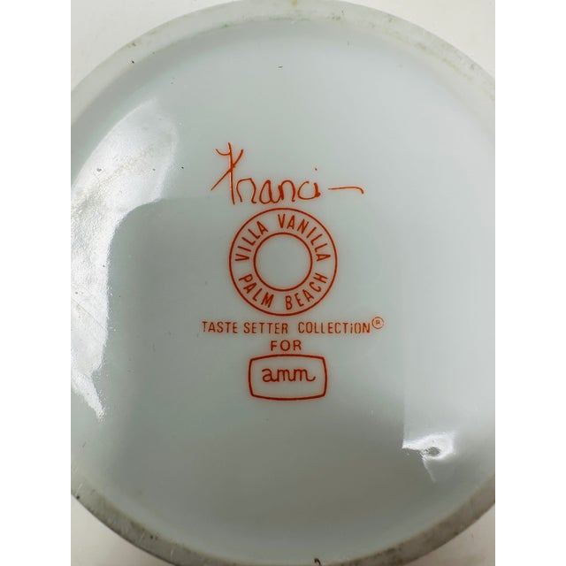 Vintage 70s Franci Villa Vanilla Palm Beach Dinnerware Set | 4 Dinner Plates & 2 Mugs | MCM Floral Ceramic Taste Setter Collection for Amm For Sale - Image 17 of 17
