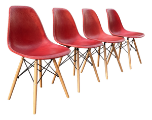 Side Chairs in Ox Red Saddle Leather from Sol & Luna, 2000s, Set of 4