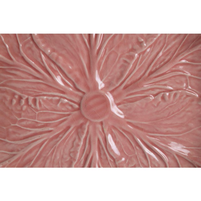 Pink Bordallo Pinheiro Pink Cabbage Leaf Charger Plate For Sale - Image 8 of 8