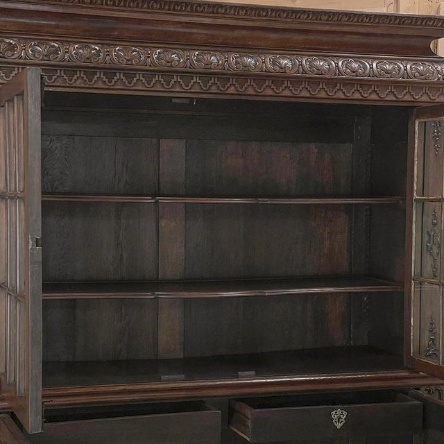 18th Century French Régence Carved Oak Bookcase ~ Bibliothèque For Sale - Image 10 of 18