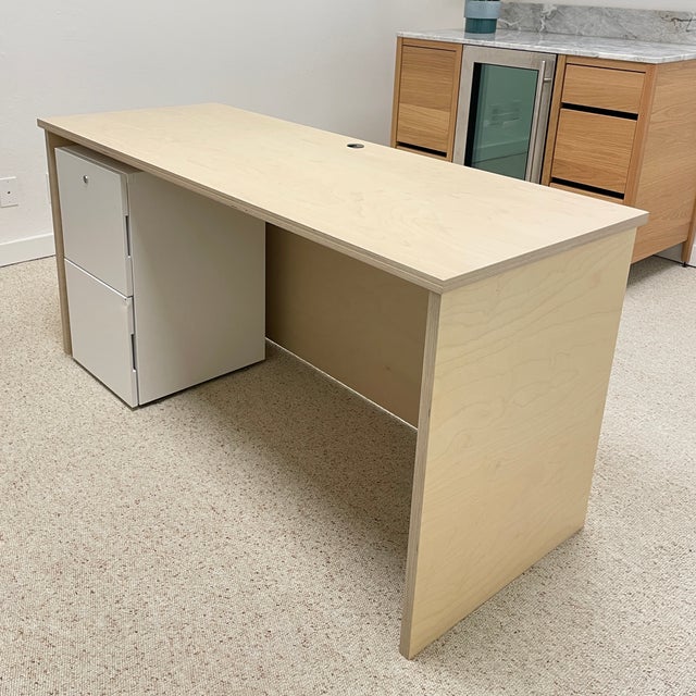 Mid-Century Modern Modern Desk Birch Plywood For Sale - Image 3 of 6