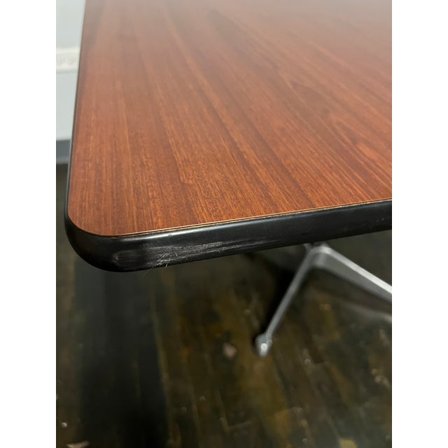 Eames Square 1950s Herman Miller Square Contract Table With Walnut Laminate Top on Pedestal Base For Sale - Image 4 of 7