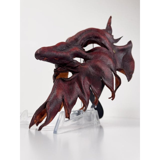 Vintage Venetian Style Handcrafted Leather Mythological Satyr Mask, Italy, 1970s For Sale - Image 14 of 18