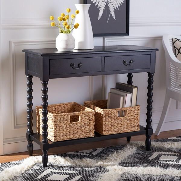 2020s Athena 2 Drawer Console Table - Black For Sale - Image 5 of 12