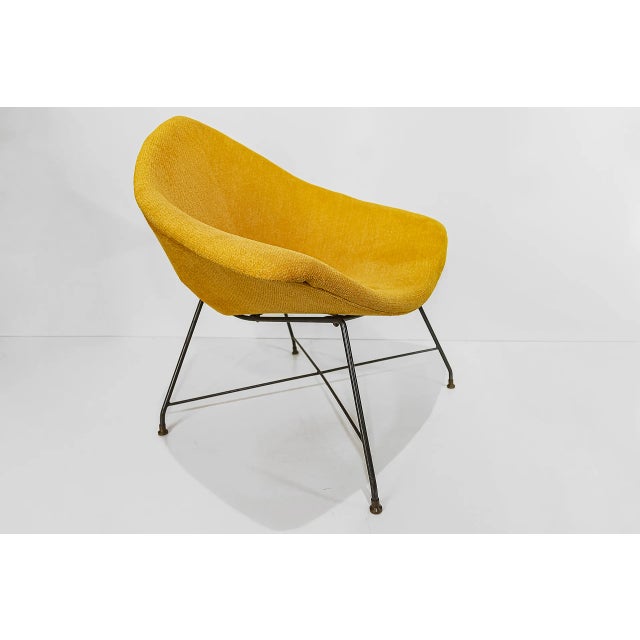 Mid-Century Modern Gold Lounge Chair by Augusto Bozzi for Saporiti, 1955 For Sale - Image 3 of 9
