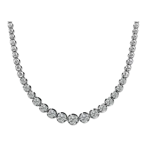5 Carat Diamond Platinum Graduated Tennis Choker Necklace