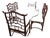 Vintage Century Furniture Chinoiserie Dining Chairs – Set of 6 (4 Side, 2 Armchairs) – Burgundy Lacquer For Sale
