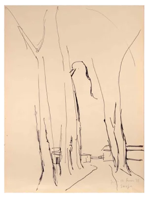 Reynold Arnould, Street, Drawing, 1977