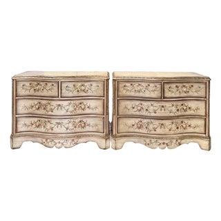 Drexel Heritage Venetian Style Four Drawer Commodes - Pair For Sale