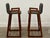 1960s Pair Danish Modern Teak Barstools - Mid Century Upholstered Bar Stools For Sale In Atlanta - Image 6 of 9
