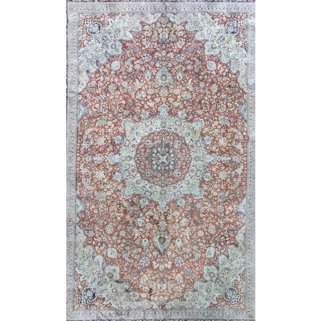 Persian Vintage Persian Silk Rug For Sale - Image 3 of 16