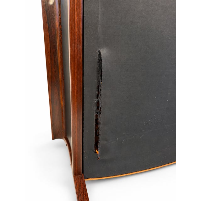 1960s Attributed to Hans Olson Rosewood and Black Leather Lounge Chairs - Pair For Sale - Image 11 of 11